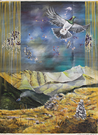 Nicky Thompson nz fine art paintings, canvas sheet, big sky dreaming